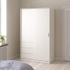 Roma Wardrobe with 1 Sliding Door and 1 Door + 3 Drawers in White