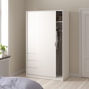 Alternative view of Roma Wardrobe with 1 Sliding Door and 1 Door + 3 Drawers in White
