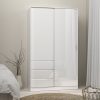 Roma Wardrobe with 1 Sliding Door 1 Door 3 Drawers in White High Gloss