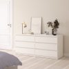 Roma Wide Chest of 6 Drawers in White