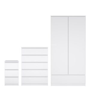 Roma 3 Piece Bedroom Package in White High Gloss