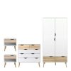 Boston 4 Piece Bedroom Set in White and Oak