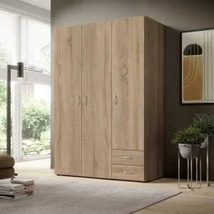 Lara 3 Door 2 Drawer Oak Sonoma Fitted Wardrobe