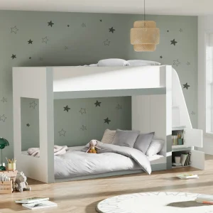Give your child's bedroom a makeover with this exceptional bunk bed, created to add modern style and useful storage to their room. This contemporary single bunk bed, with its smooth white and silver finish, provides a neat, fresh appearance that will suit any child's room. The sturdy ladder offers secure access to the top bunk and has built-in storage, perfect for keeping books, toys, or everyday items tidy. Made from robust, long-lasting wood, this bunk bed is a clever, space-efficient option for rooms shared by siblings or for accommodating guests.