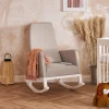 Relax in the Mark high back rocking chair. It's perfect for feeding time or just spending time in the nursery with your baby, as the gentle rocking motion will comfort your little one and help you relax.