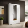 This Freya Hinged Door Wardrobe is great for small rooms. It holds a lot of stuff and looks nice too. The doors have mirrors and there's plenty of space inside. Make your bedroom better with this wardrobe. It's useful and looks modern. It has three doors, one with a mirror. Inside, there are shelves and drawers to keep your clothes tidy. It's made from strong stuff and will fit in with any room, while giving you the storage you need.