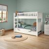 Arven White Detachable Bunk Bed with Trundle