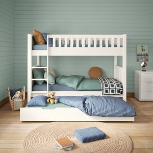 Arven White Detachable Bunk Bed with Trundle - Image 4