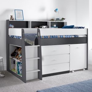 Alternative view of Frida Midsleeper Bed White - Grey