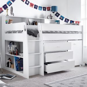 Alternative view of Frida White Midsleeper Bed