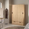 Butterworth Wardrobe with 2 Doors 2 Drawers in Jackson Hickory Oak