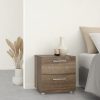 Holly Bedside 2 Drawers in Truffle Oak