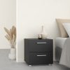 Holly Bedside 2 Drawers in Black