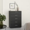 Holly Chest of 5 Drawers in Black