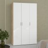 Holly Wardrobe with 3 Doors in Oak with White High Gloss