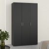 Holly Wardrobe with 3 Doors in Black
