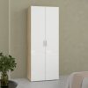 Holly Wardrobe with 2 doors in Oak with White High Gloss