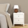 Neutron Bedside Table 2 Drawers in White
