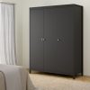 Neutron Wardrobe with 3 Doors in Matt Black