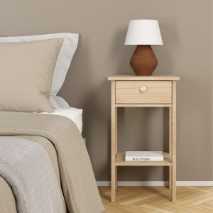 Neutron Bedside Table with 1 Drawer in Jackson Hickory Oak