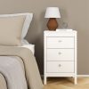 Neutron Bedside Table 3 Drawers in White