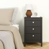 Neutron Bedside Table 3 Drawers in Matt Black