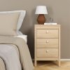 Neutron Bedside Table 3 Drawers in Jackson Hickory Oak