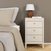 Neutron Bedside Table 3 Drawers in Cashmere