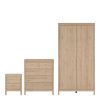 Neutron Package - Bedside Table 2 Drawers + Chest 3+2 Drawers + Wardrobe with 2 Doors in Jackson Hickory Oak