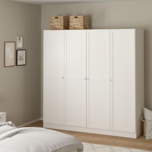Jango Wardrobe with 4 Frame Doors in White