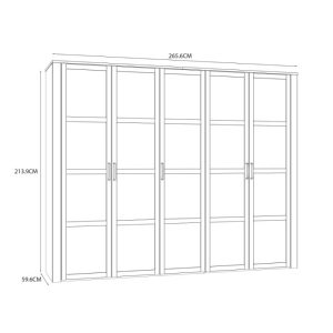 Nevis 5 Door Wardrobe in White/Riviera Oak - Image 4