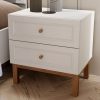 Snowy 2 Drawer Bedside Chest in Light Grey and Oak