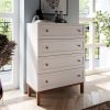 Snowy 4 Drawer Chest in Light Grey and Oak