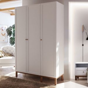 Snowy 3 Door Wardrobe in Light Grey and Oak