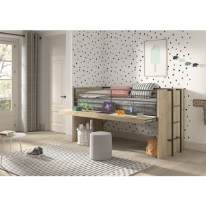 Alternative view of Langston Midsleeper Bed - Oak