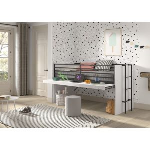 Alternative view of Langston Midsleeper Bed - White