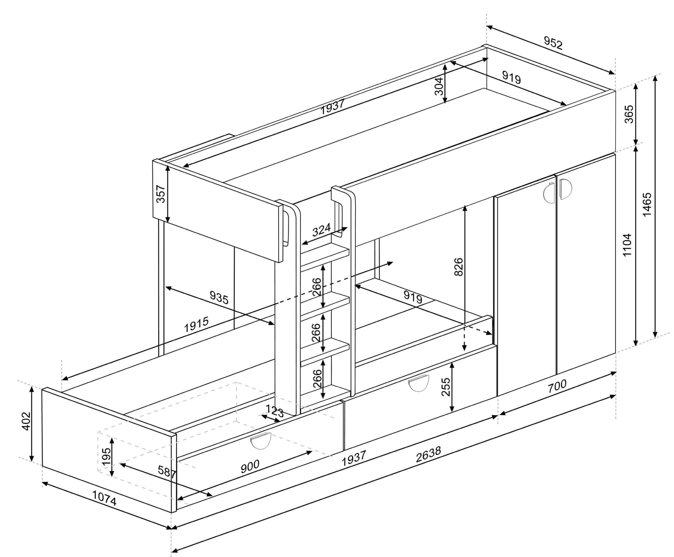 Trasman Flow Bunk Bed - Image 5