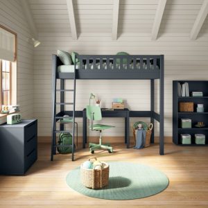 Arven Blue High Sleeper with Storage Desk