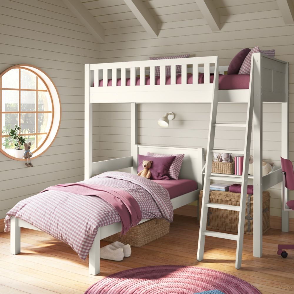 Arven White High Sleeper with Single Bed - Image 2